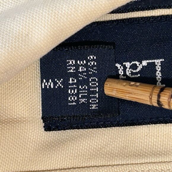 Ralph Lauren Button Down Mens XL Classic Fit Silk Blend Long Sleeve Yellow - Picture 15 of 16